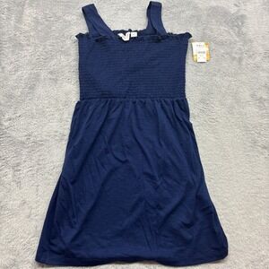 Roxy Girl‎ Blue Smocked Sundress Youth Size 12 L Summer Beach Casual Ergkd03250
